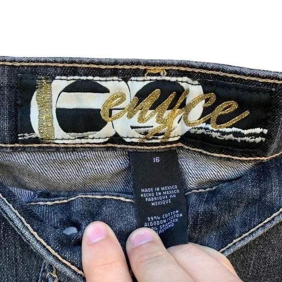 ENCYE women's size 16 capris faded black denim - Picture 3 of 3